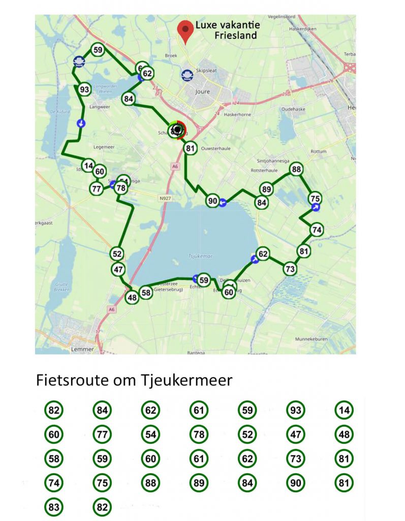 Fietsroute rond Tjeukermeer